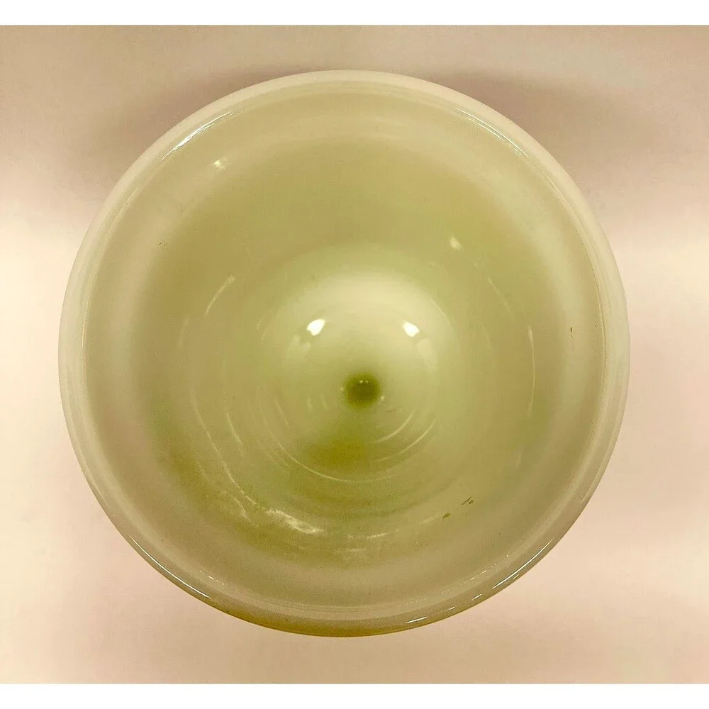 Vintage E.O. Brody M4300 Milk Glass Pedestal Vase Planter 7” Grape Scroll USA